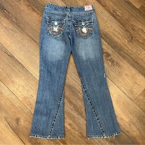 True Religion Joey Big T  Jeans Flared Bottom Low Rise Size 27